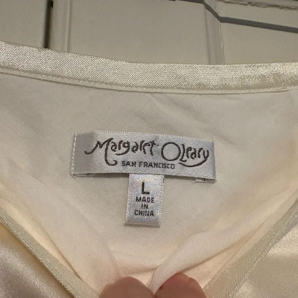 Margaret O'Leary Silk Cream Midi Skirt - Picture 3 of 4